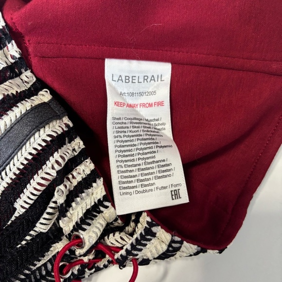 Labelrail x Holly Marston Corset Top Women’s M Black Red Textured Zip Medium - Picture 6 of 13